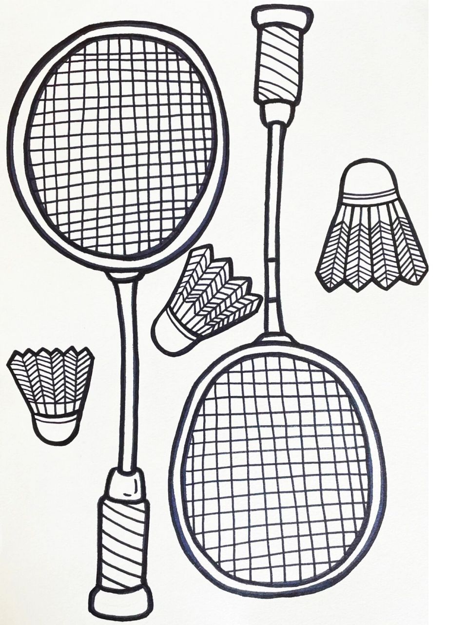 儿童画96羽毛球9615 适合4-6岁 后面是幼儿园小朋友的作品哦