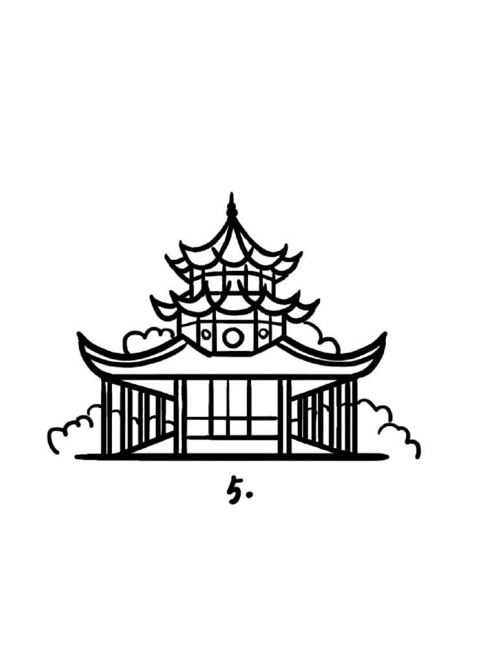 地标建筑简笔画教程53 文昌阁,位于贵阳城区东隅,据万历《贵州通志》