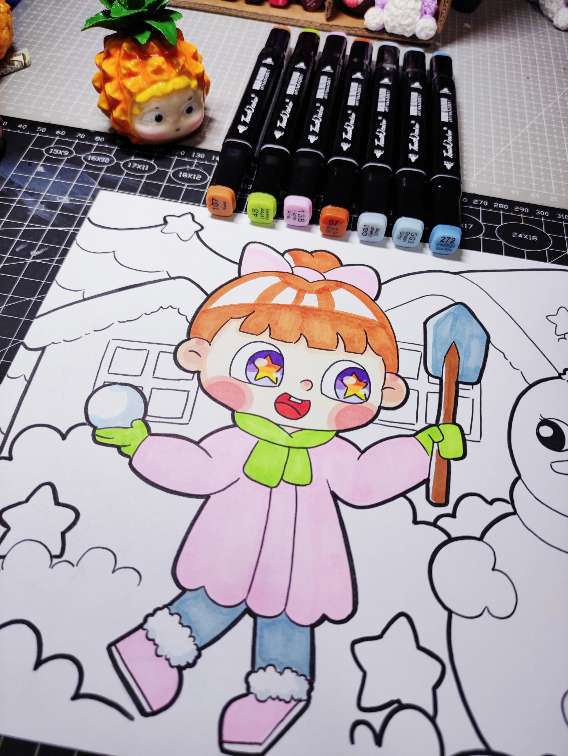 冬天主题画—《堆雪人