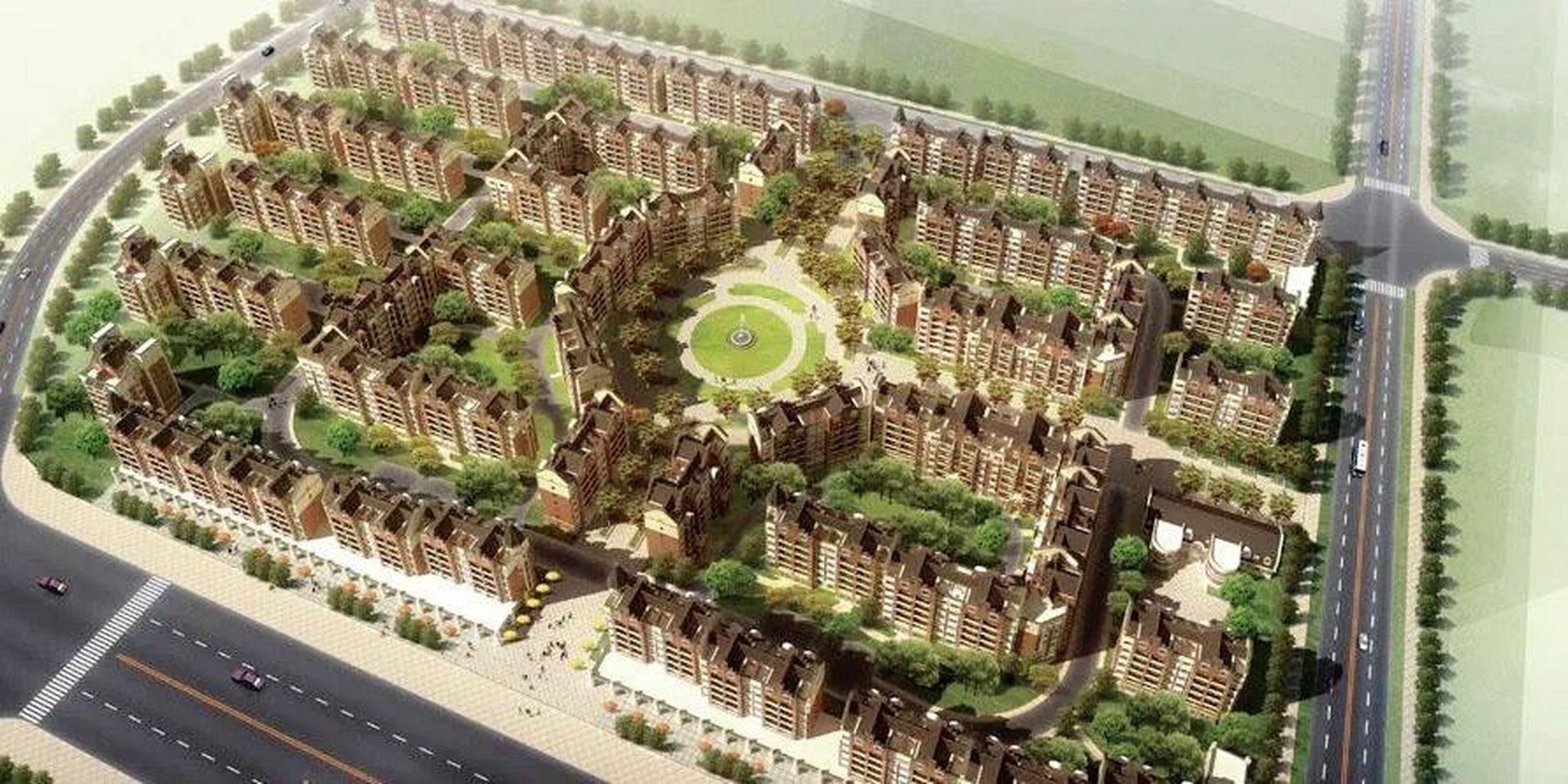 格局较为相似的院落构成组团,组团沿主要道路并列布置,最后构成小区.