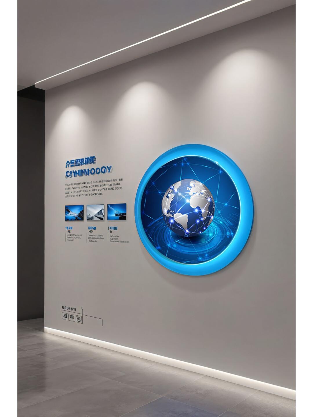 科技风格文化墙设计,科技感拉满的视觉大餐