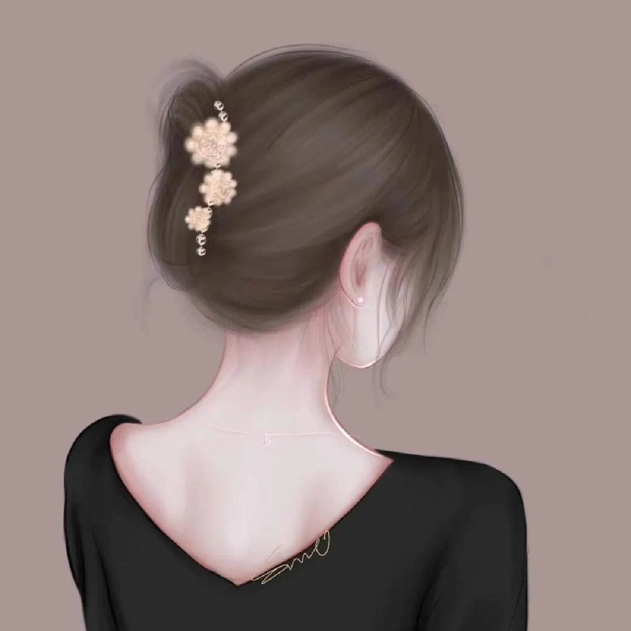 背影头像(女) 注:图片不是我画的,是在微信里面找的