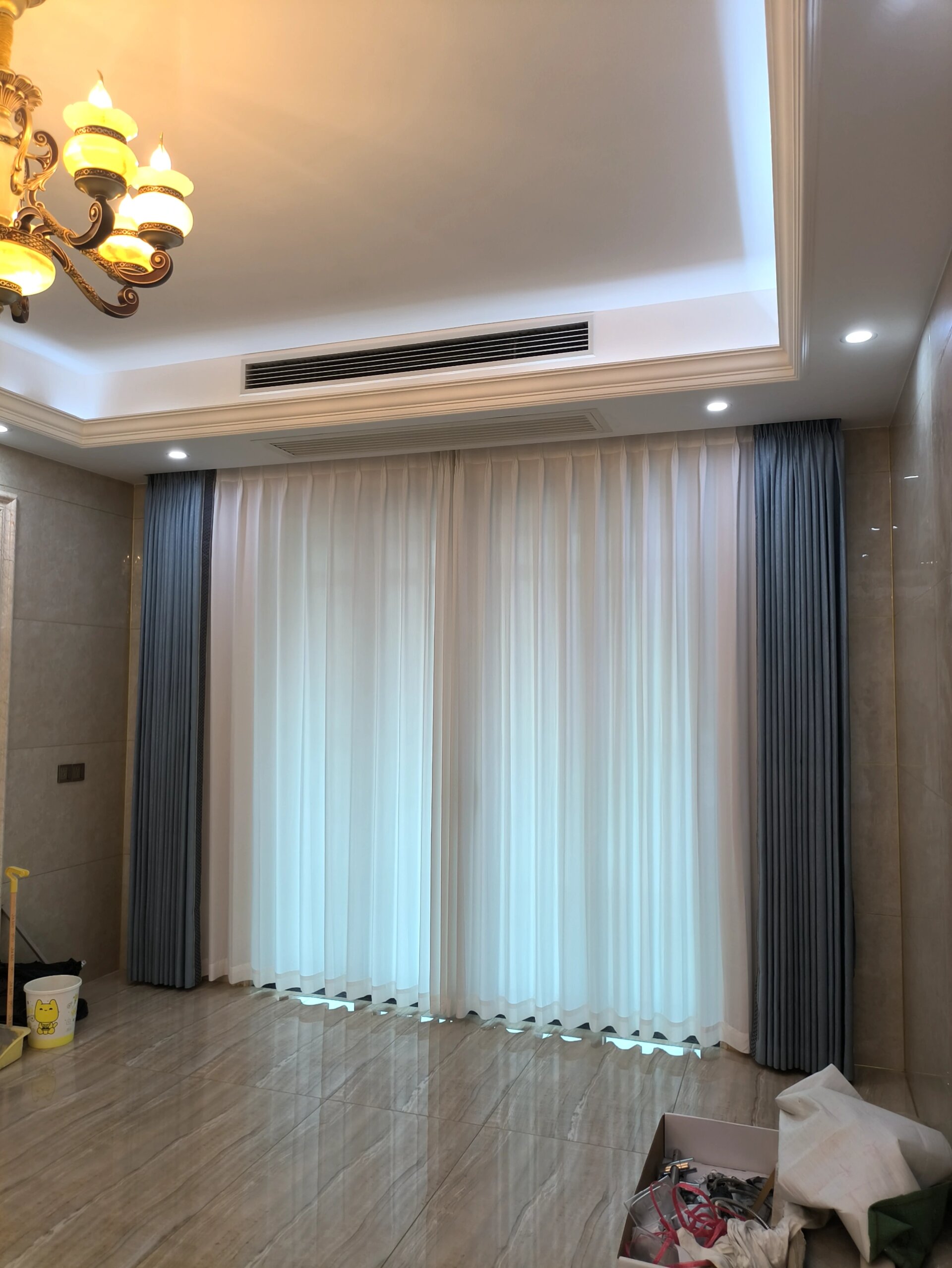 新中式客厅装修风格窗帘怎么选?幻影纱?