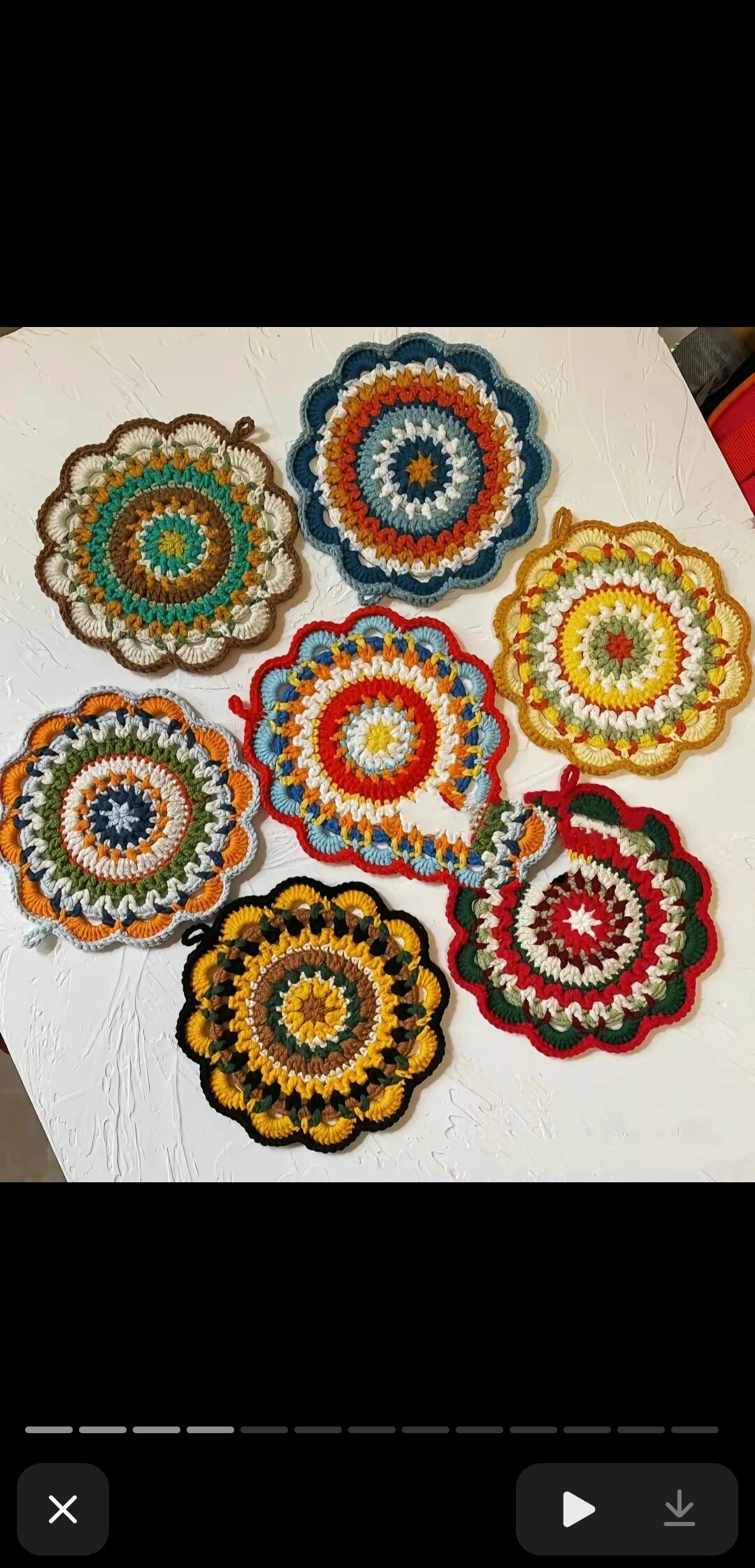 6款简单杯垫钩织图解