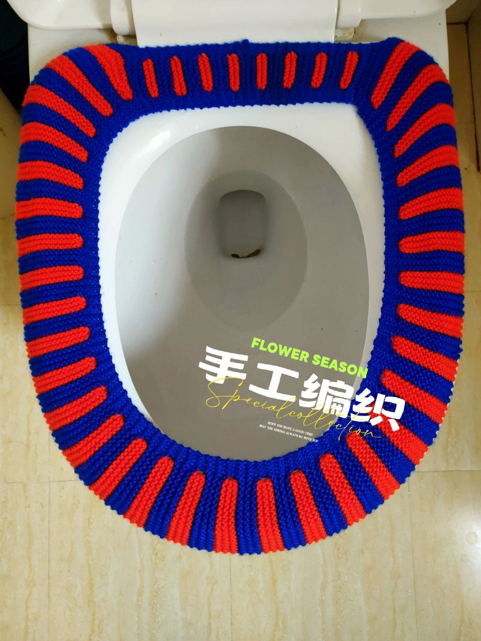 纯手工编织毛线编织马桶坐便套坐便垫