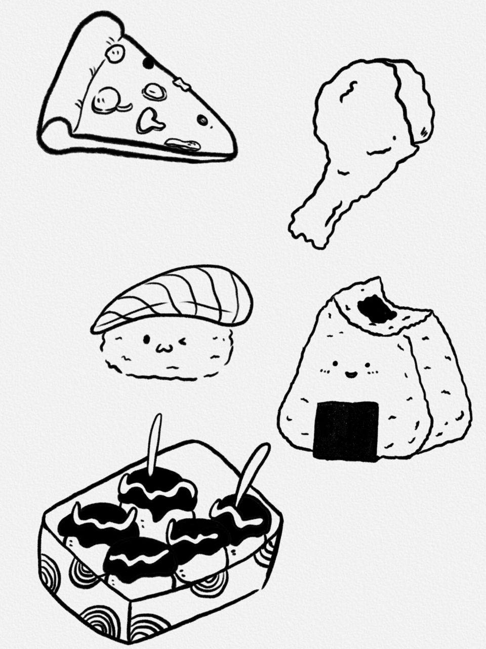 好吃的简笔画食物图片
