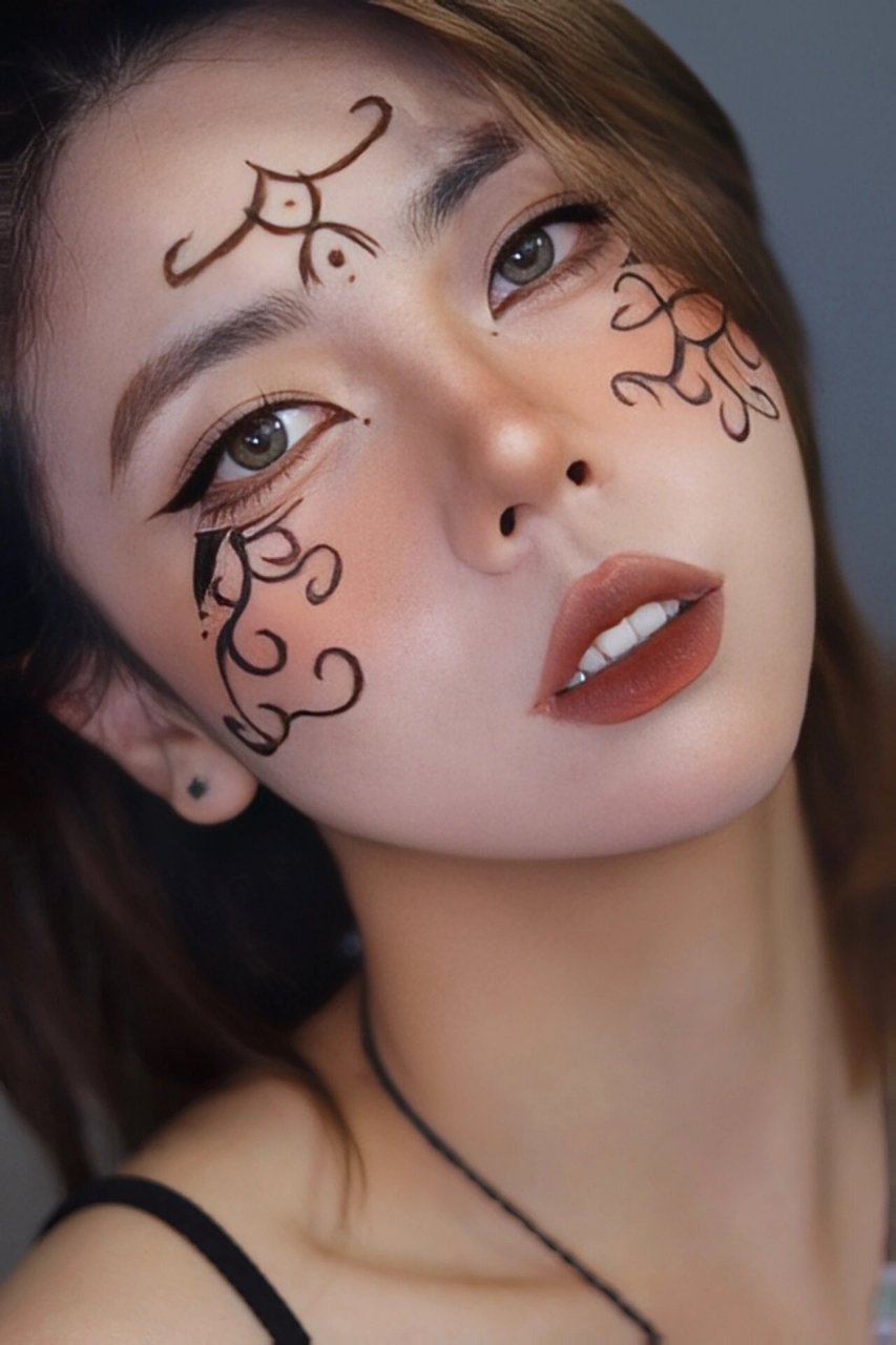 万圣节妆99一盘修容搞定拽酷暗黑女巫妆!