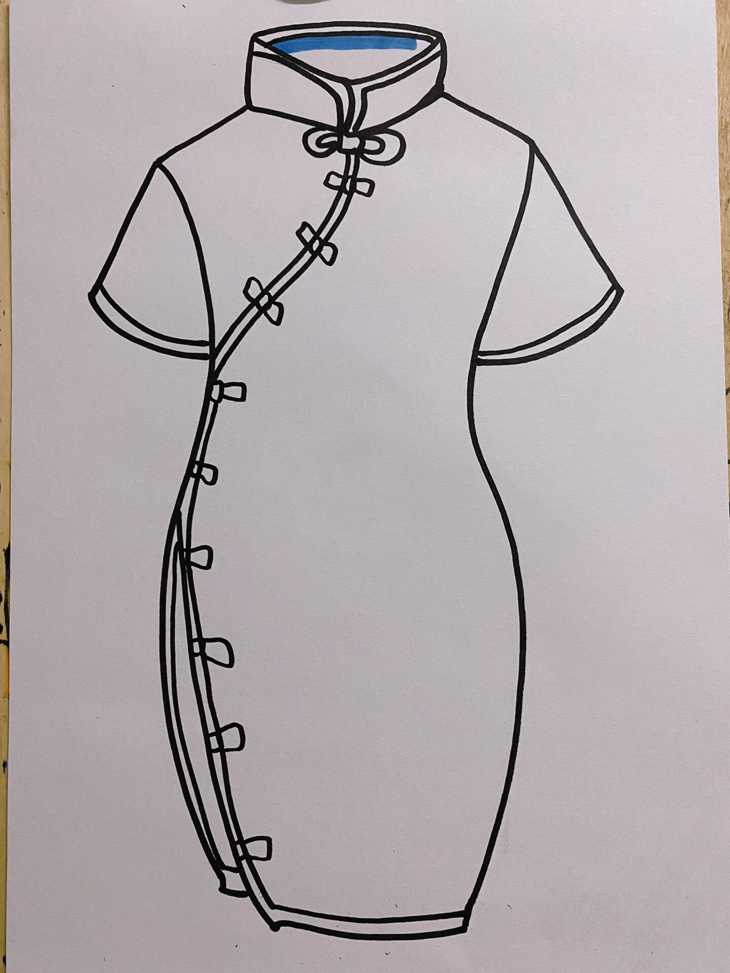 少儿创意绘画《旗袍》步骤|线稿|设计感满满