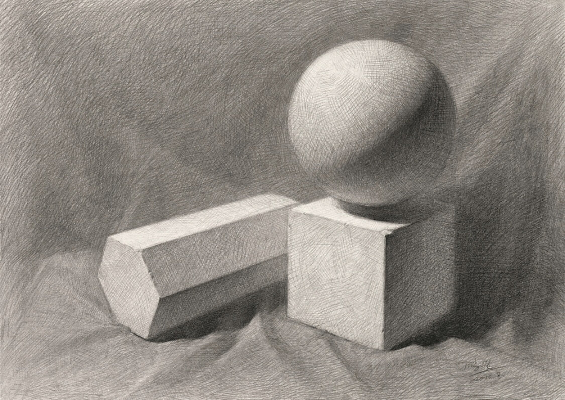 素描静物石膏体组合3