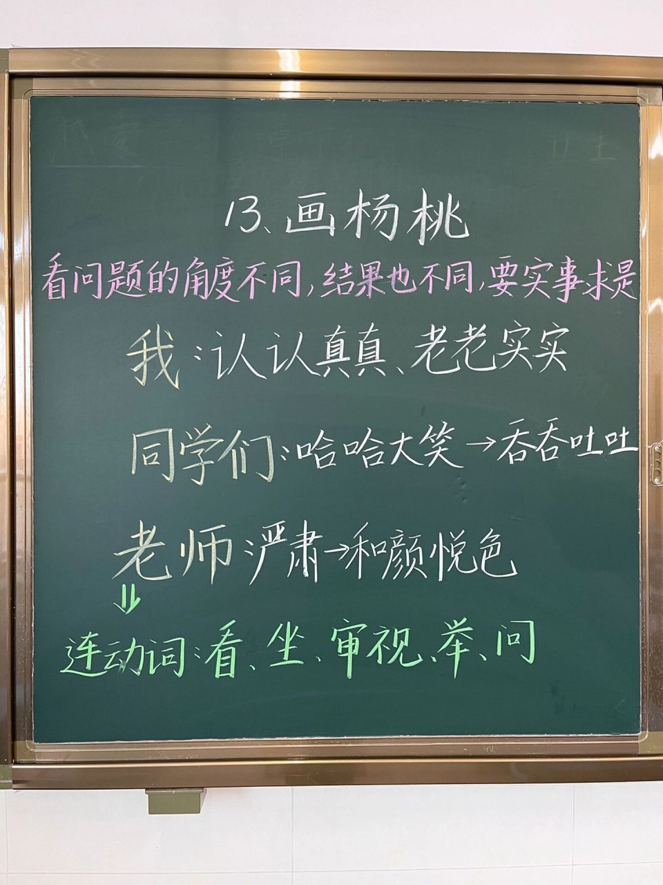 二下语文第13课《画杨桃》板书笔记 从不同的角度看问题会有不同的