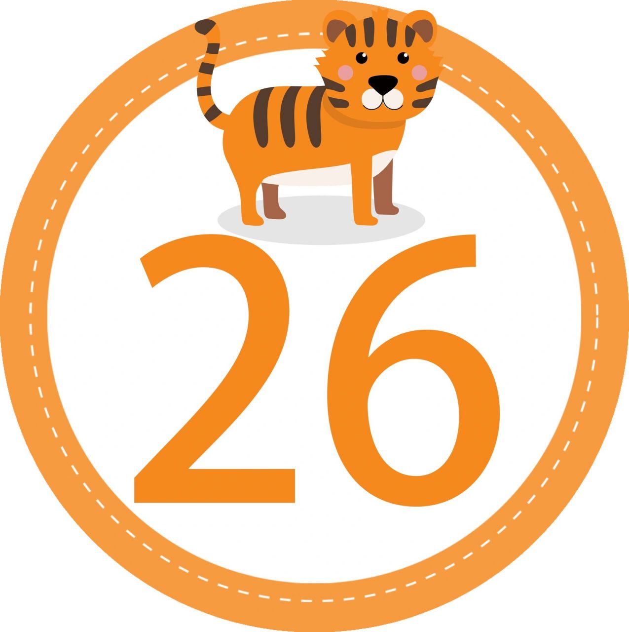 动物数字|卡通学号1-50 卡通序号素材 数学1-50