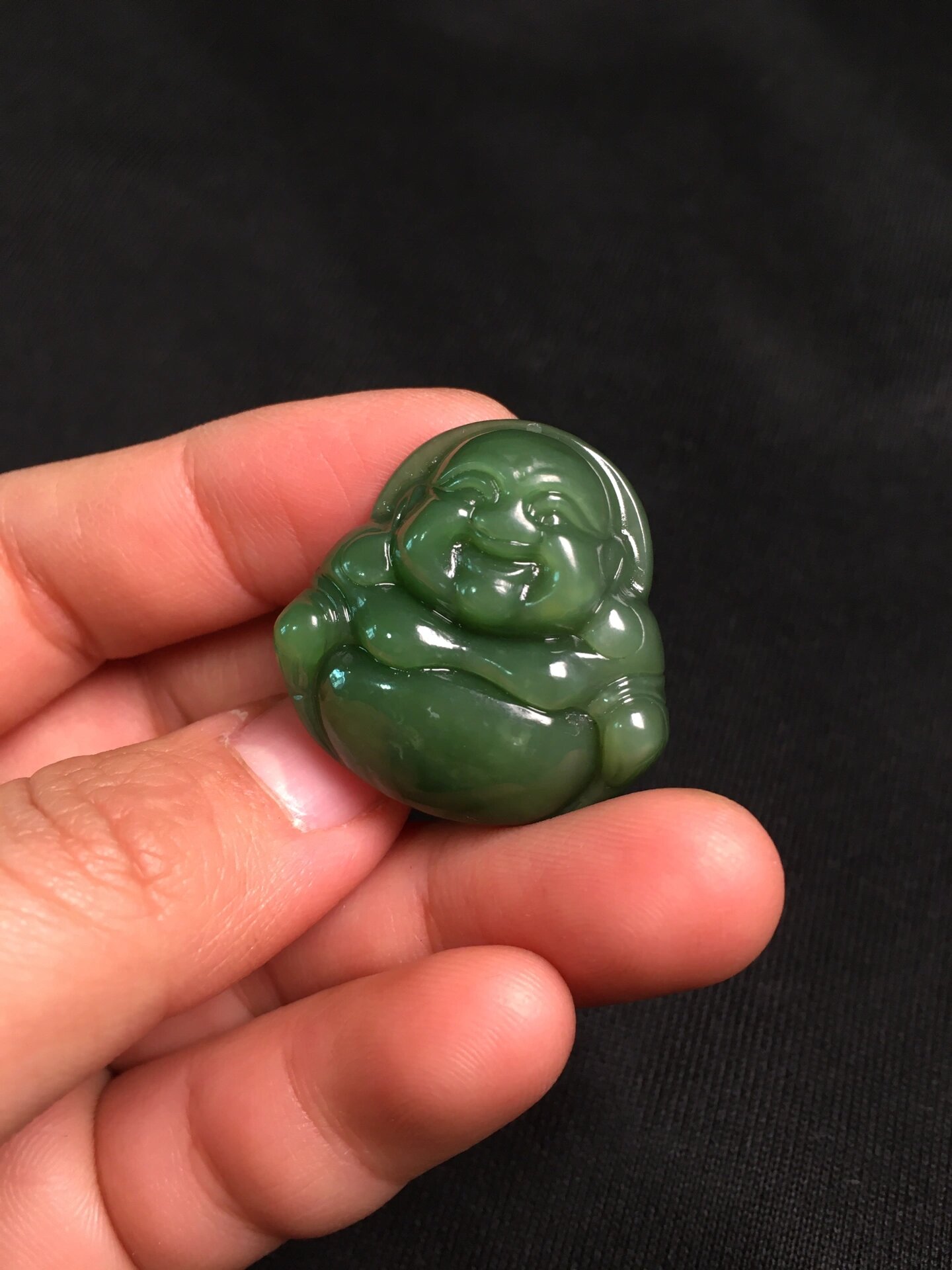 超适合女生的和田玉碧玉小佛公吊坠