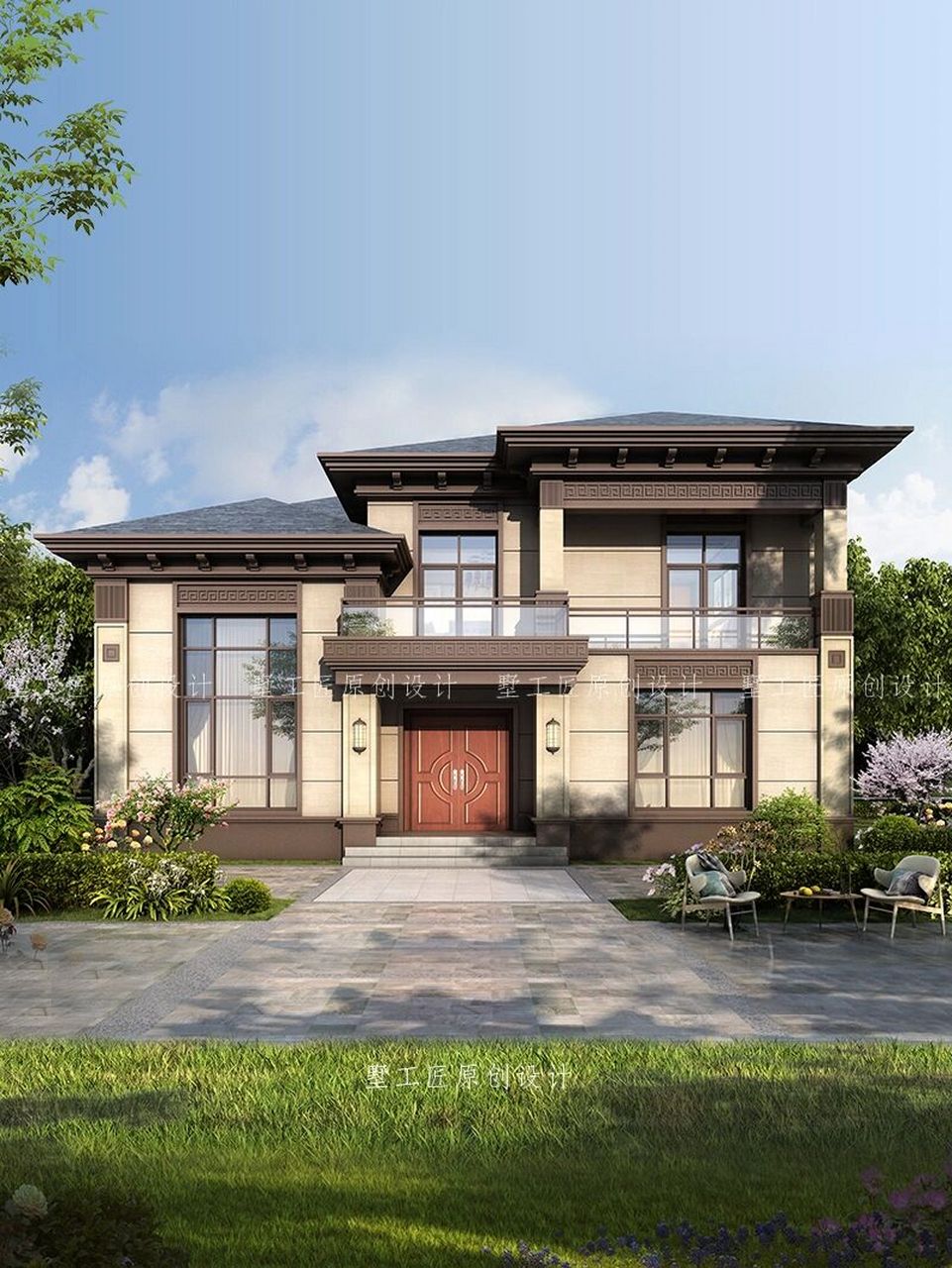 别墅错层屋顶设计,这款你们觉得怎么样 这款别墅占地面积178.