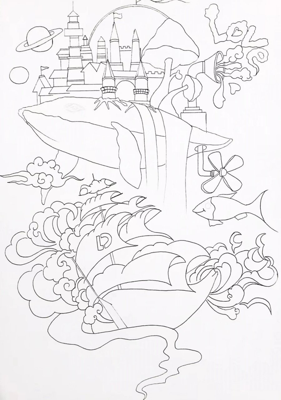 线描《未来世界》