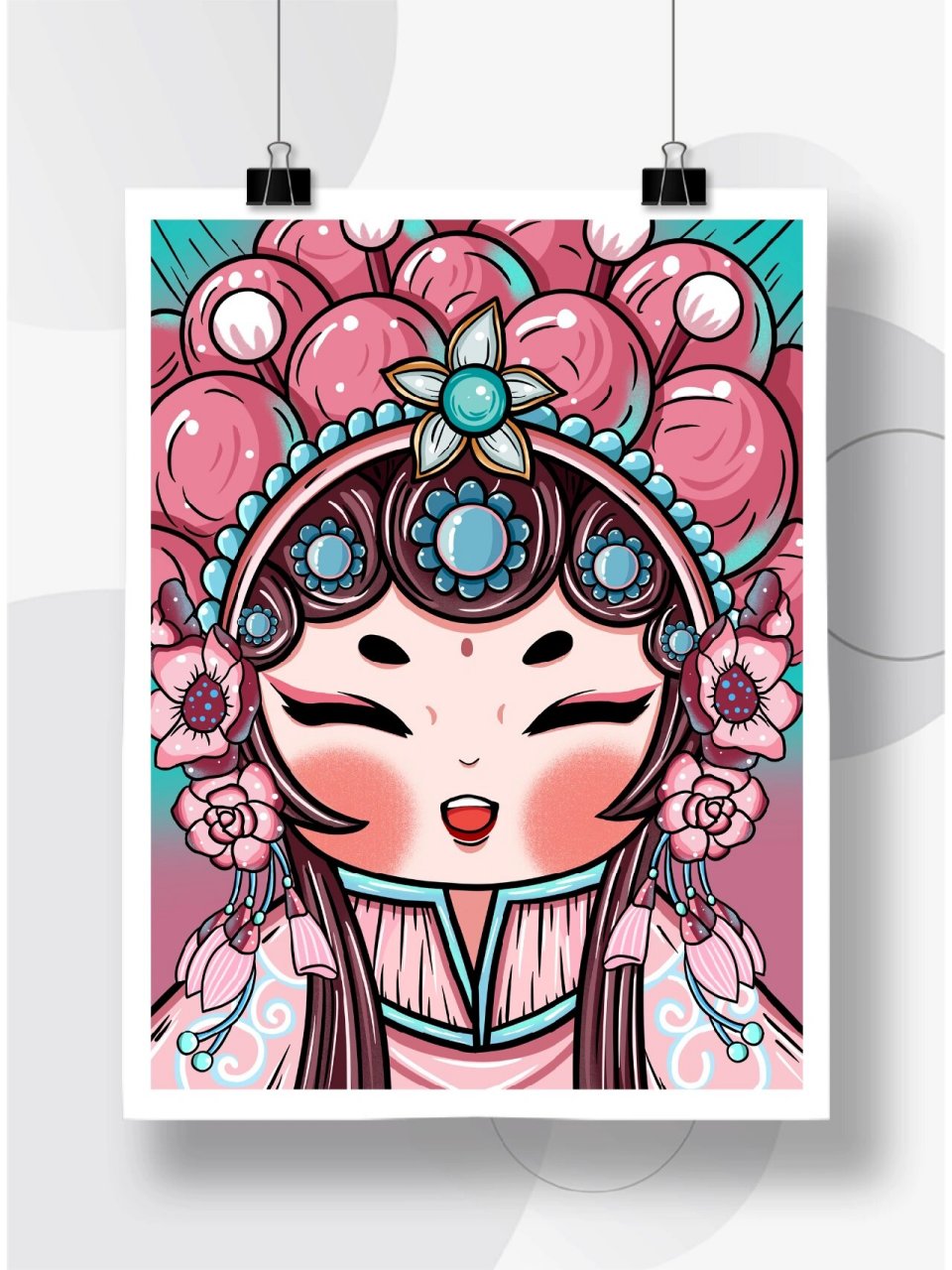 78找灵感 | q版京剧花旦人物特写脸谱插画78 7815嗨~ 生活既