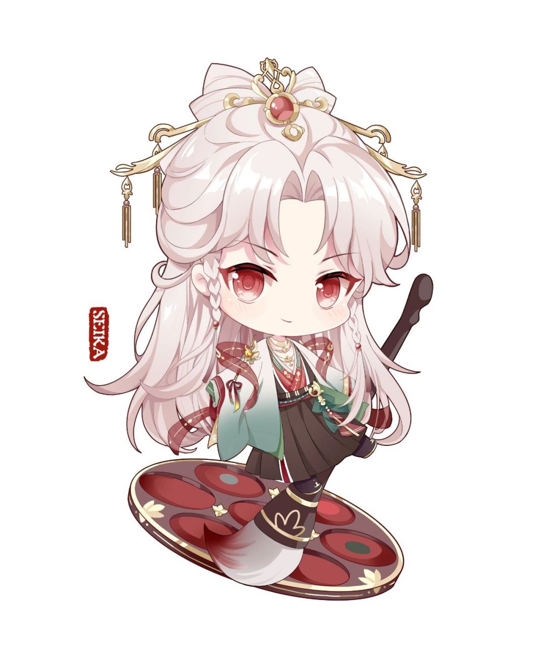 绘画q版食物语同人古风可爱头像 之前画的四个食物语的q版同人头像