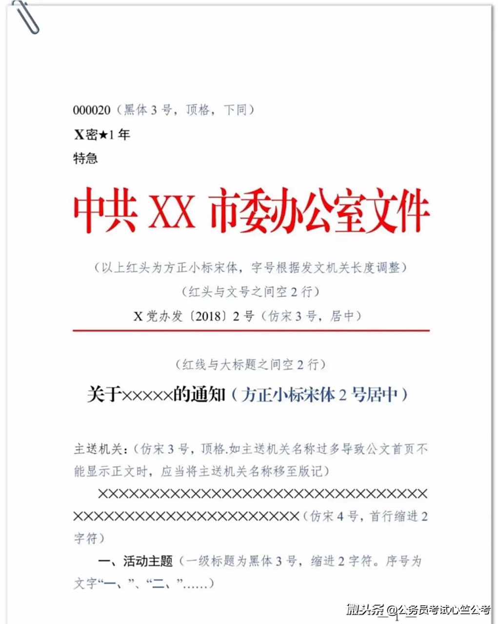 如无特殊说明,公文格式各要素一般用 3 号 仿宋体字,每面排 22 行,每