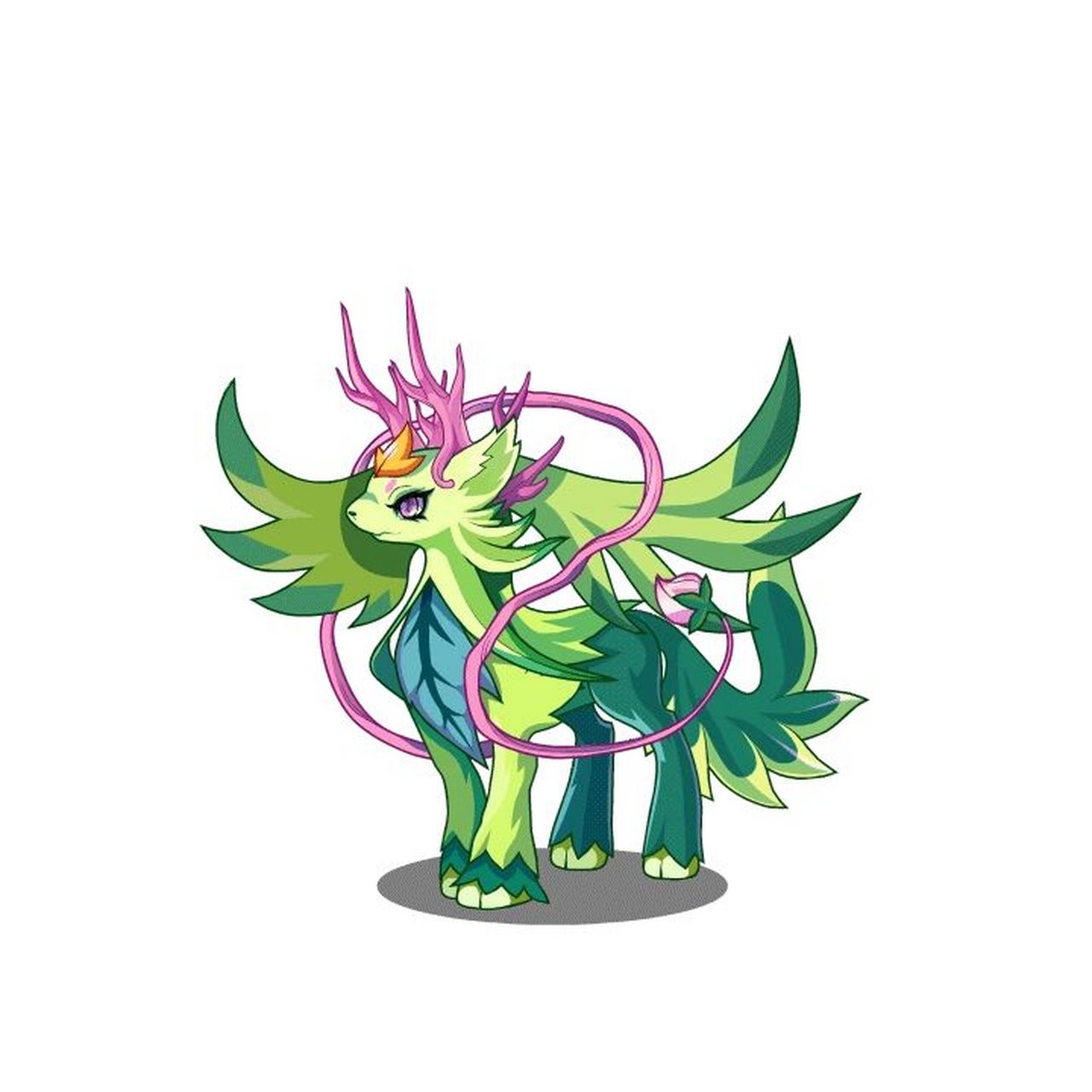 灵蔓草王进化一览(从右到左) 草王的妹妹,相比他