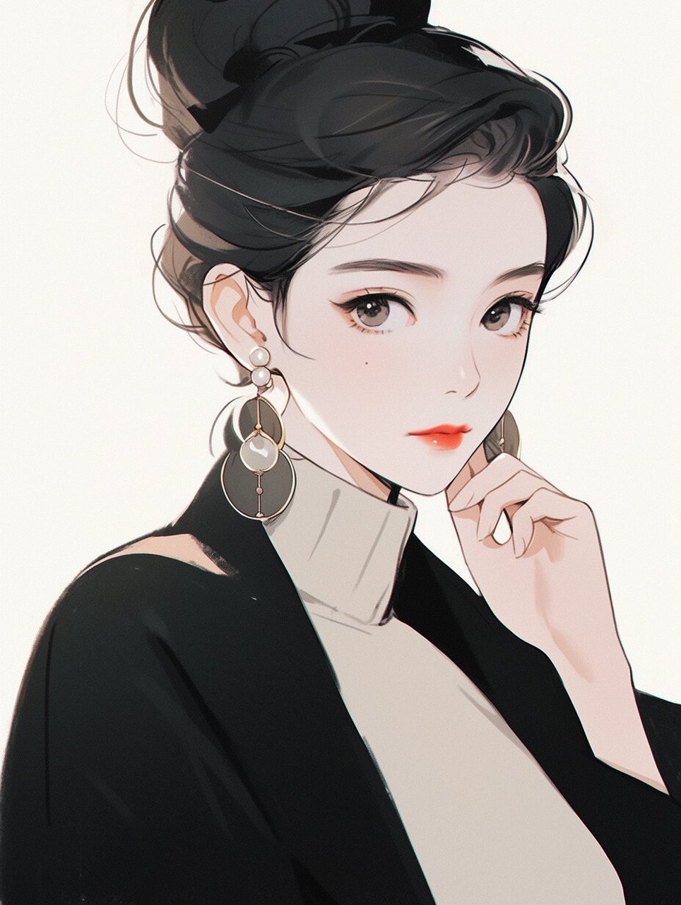 极简主义|经典黑白飒气又温柔女生头像 愿你忠于自己,活的认真,笑的