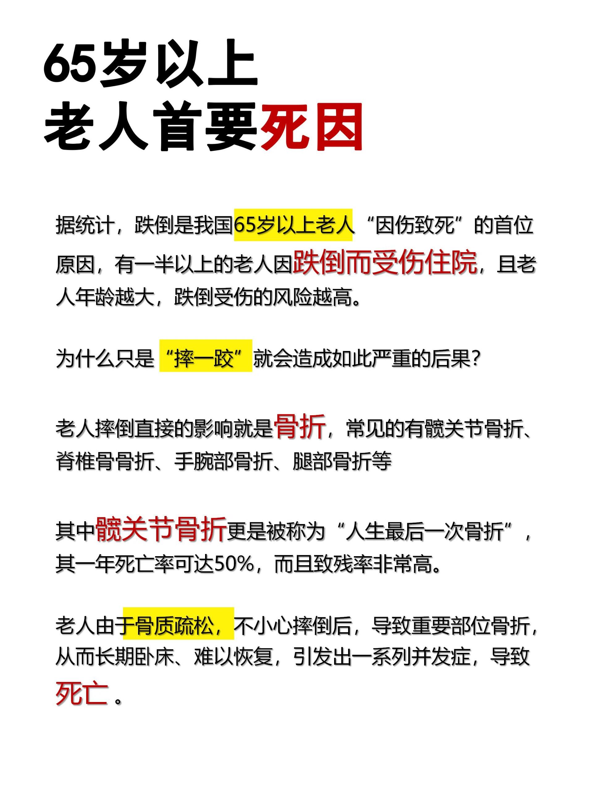 一半以上的老人因跌倒而受伤住院,且老人年龄越大,跌倒受伤的风险越高