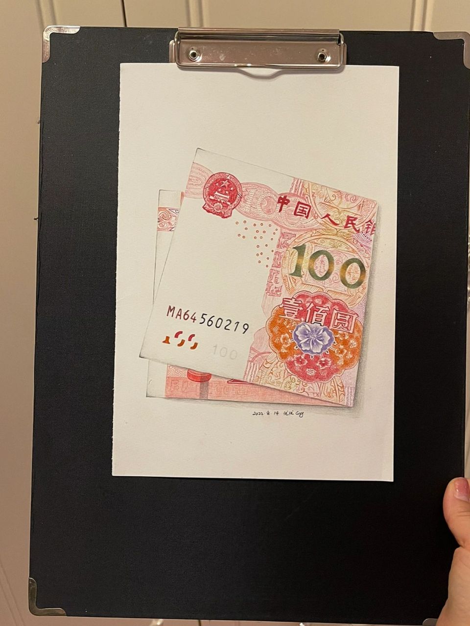 我的彩铅画~百元人民币带步骤图    我的彩铅画~百元人民币带步骤图