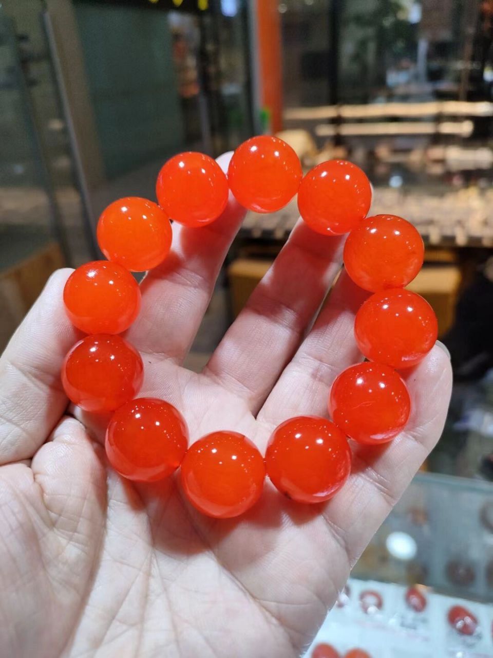 【文玩界新宠-鱼惊石】 鱼惊石 特大圆珠手串 67 67规格:20mm