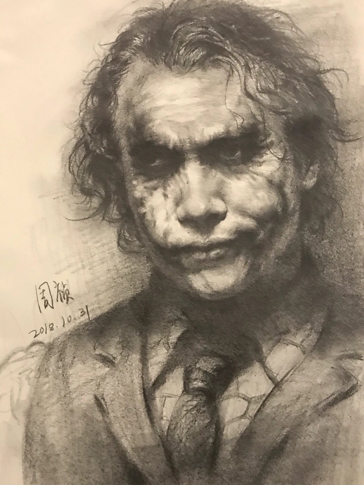 心中永远的小丑—希斯莱杰(素描