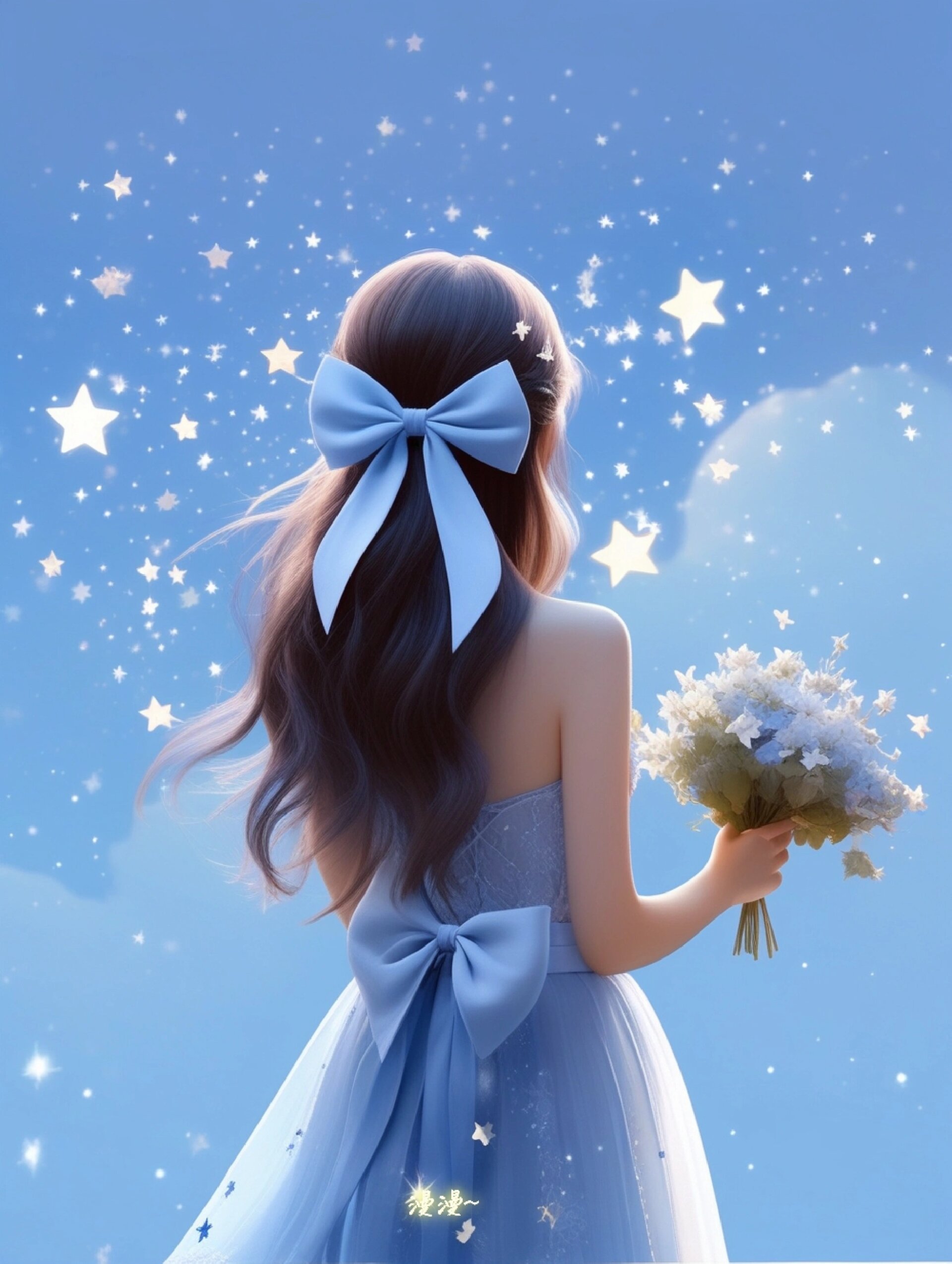 甜美可爱的女生背影头像