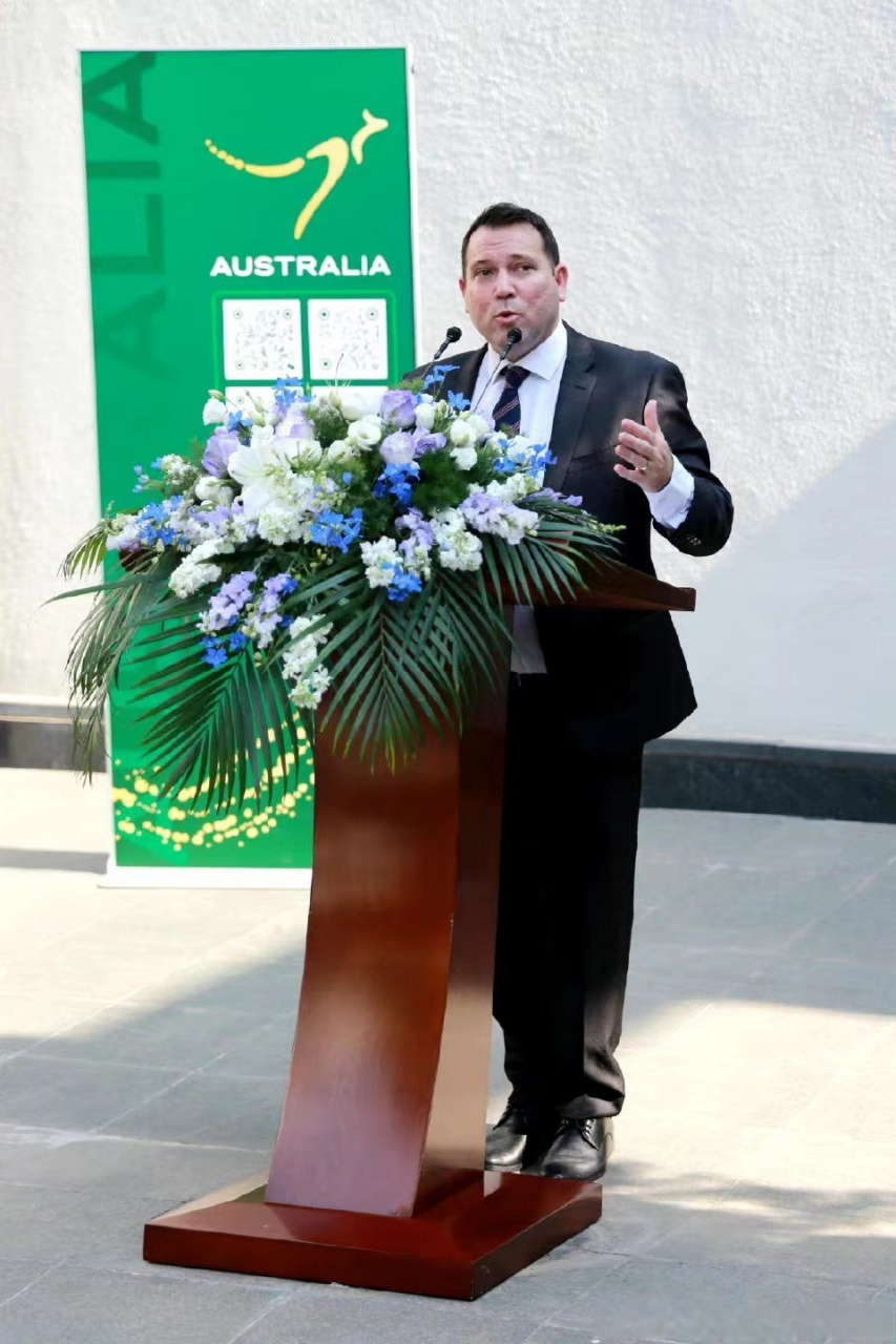 今天上午,澳大利亚驻华大使馆举办早餐会欢迎澳大利亚国家队.