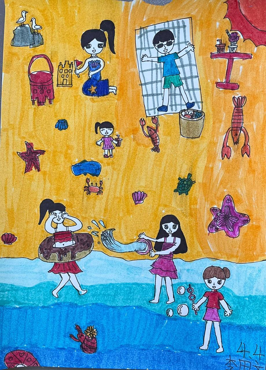 四年级美术《那一刻的我》学生作品