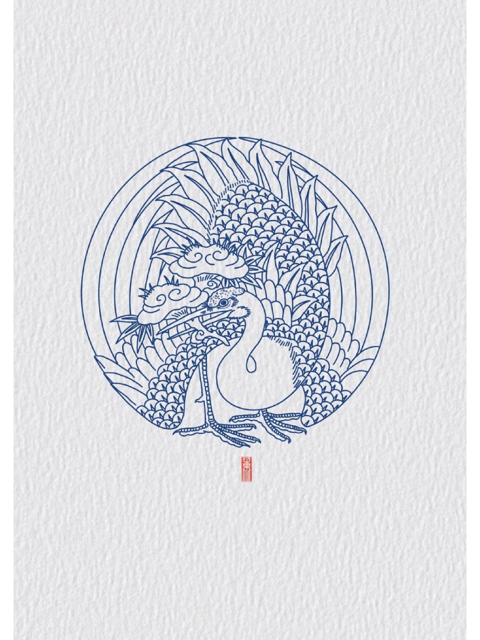 传统图案纹样‖团鹤灵芝纹样组合 二零二三年五月四号     多云