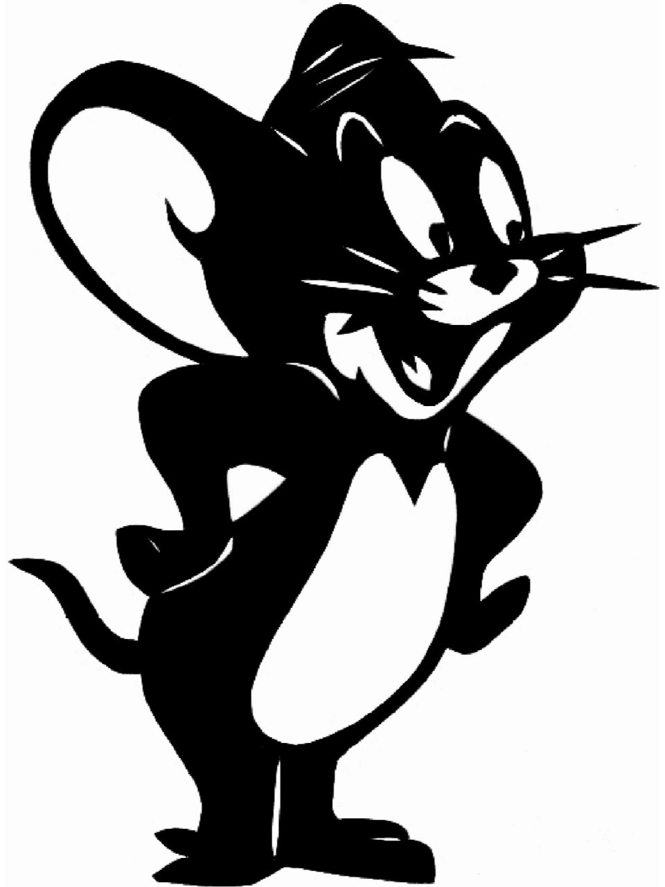 汤姆杰瑞黑白刻纸底稿