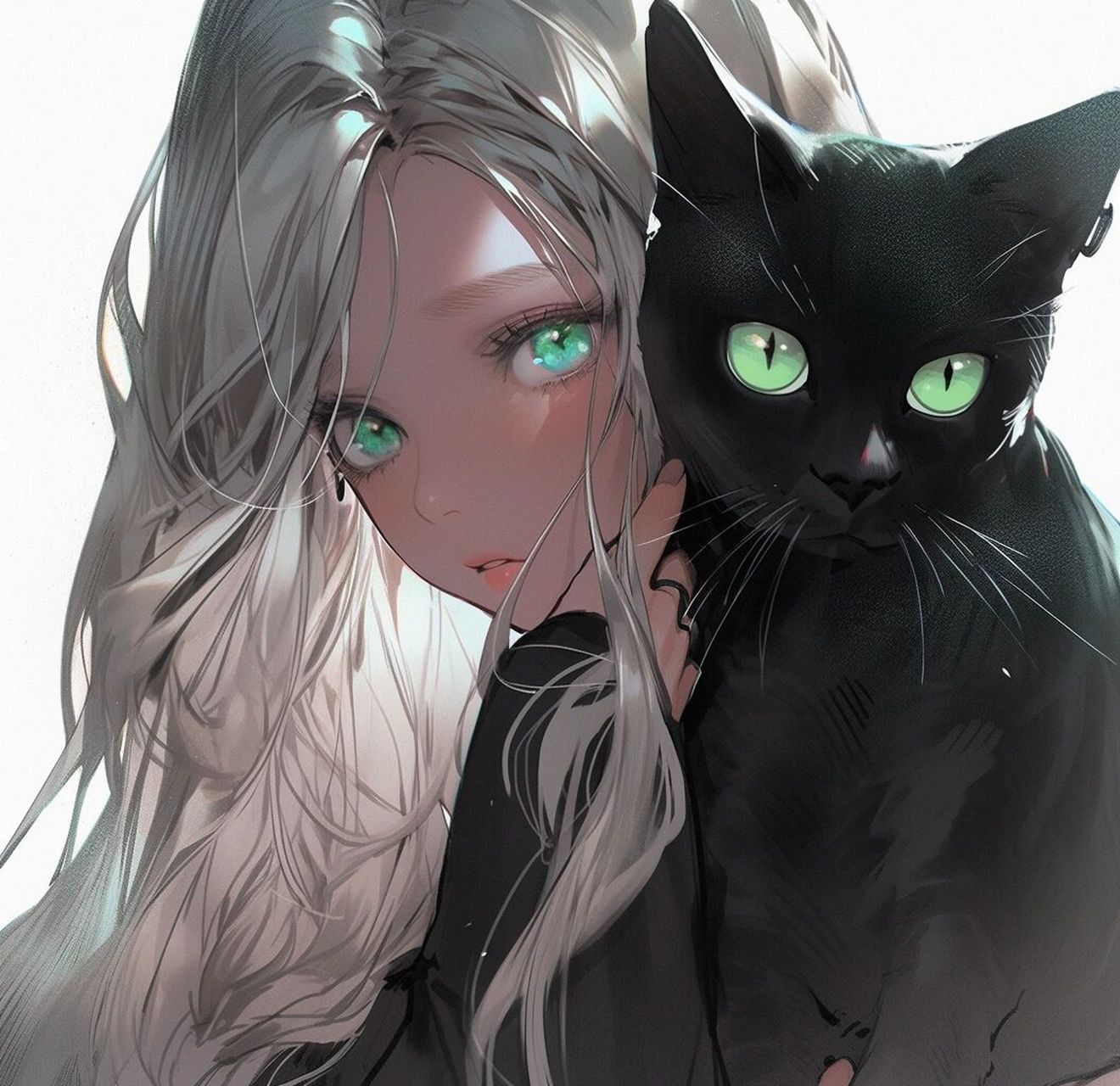 midjourney‖复古系头像 绿宝石一样的眼睛 神秘的幽冥少女