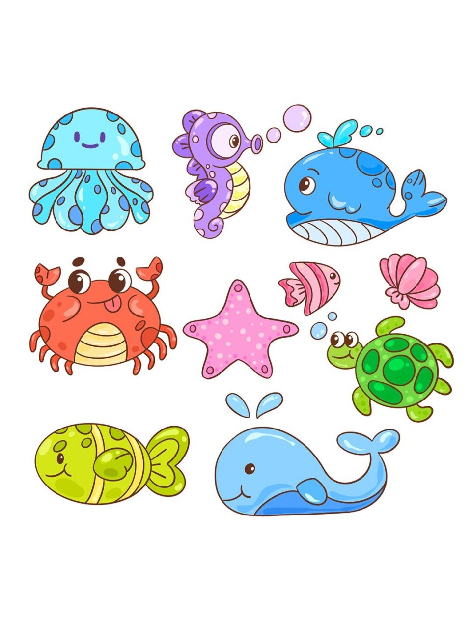 🐳免抠元素|海洋生物卡通素材 🌊今天口袋给大家准备了一组免抠