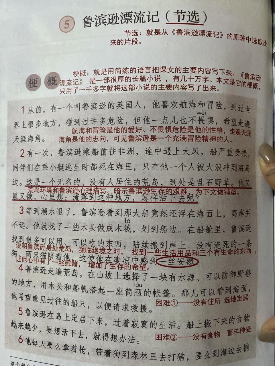「课堂笔记」六下6《鲁滨逊漂流记》节选 这是一本历险小说,鲁滨逊是