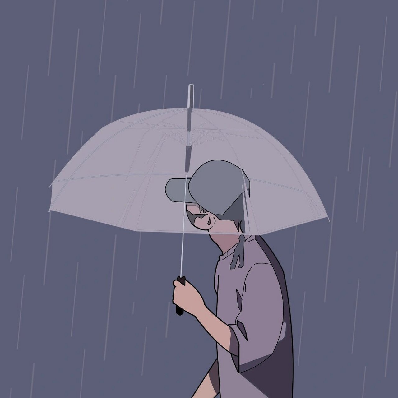 雨中的男子头像 临摹 #手绘临摹 #华为平板画画 #手绘头像 #头像