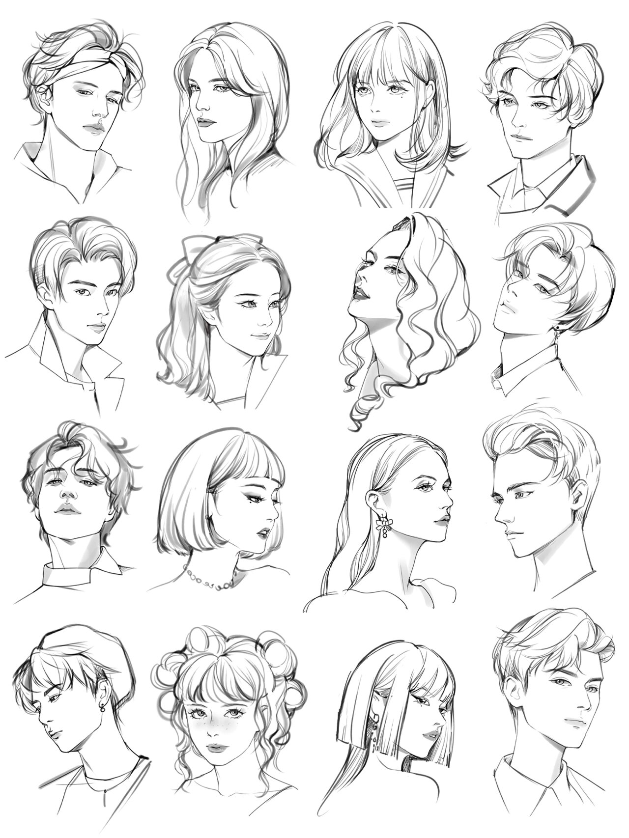 人物头像速写练习