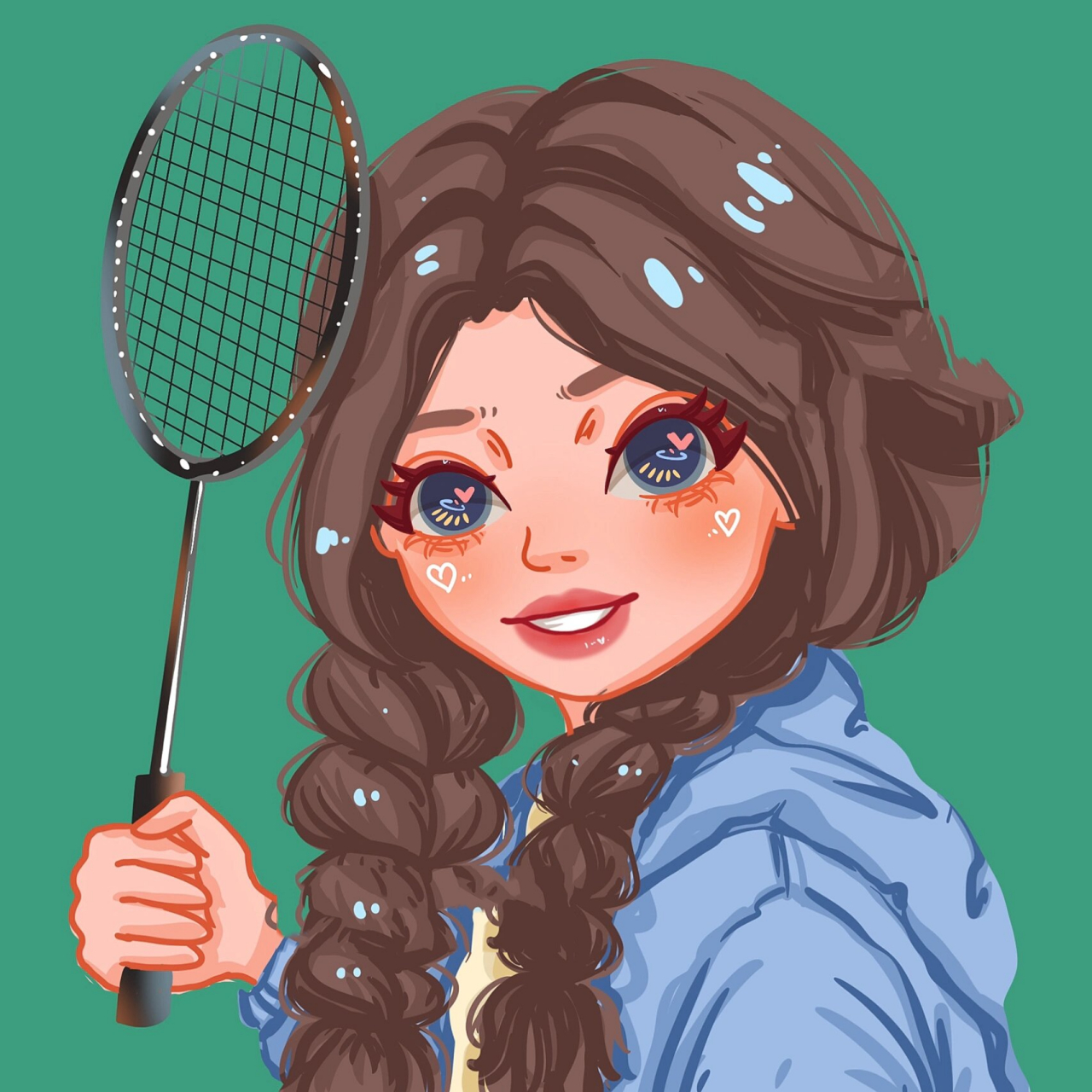 卡通头像|今天你打羽毛球了嘛 揪到一个运动系的小姐姐 画的我也想打