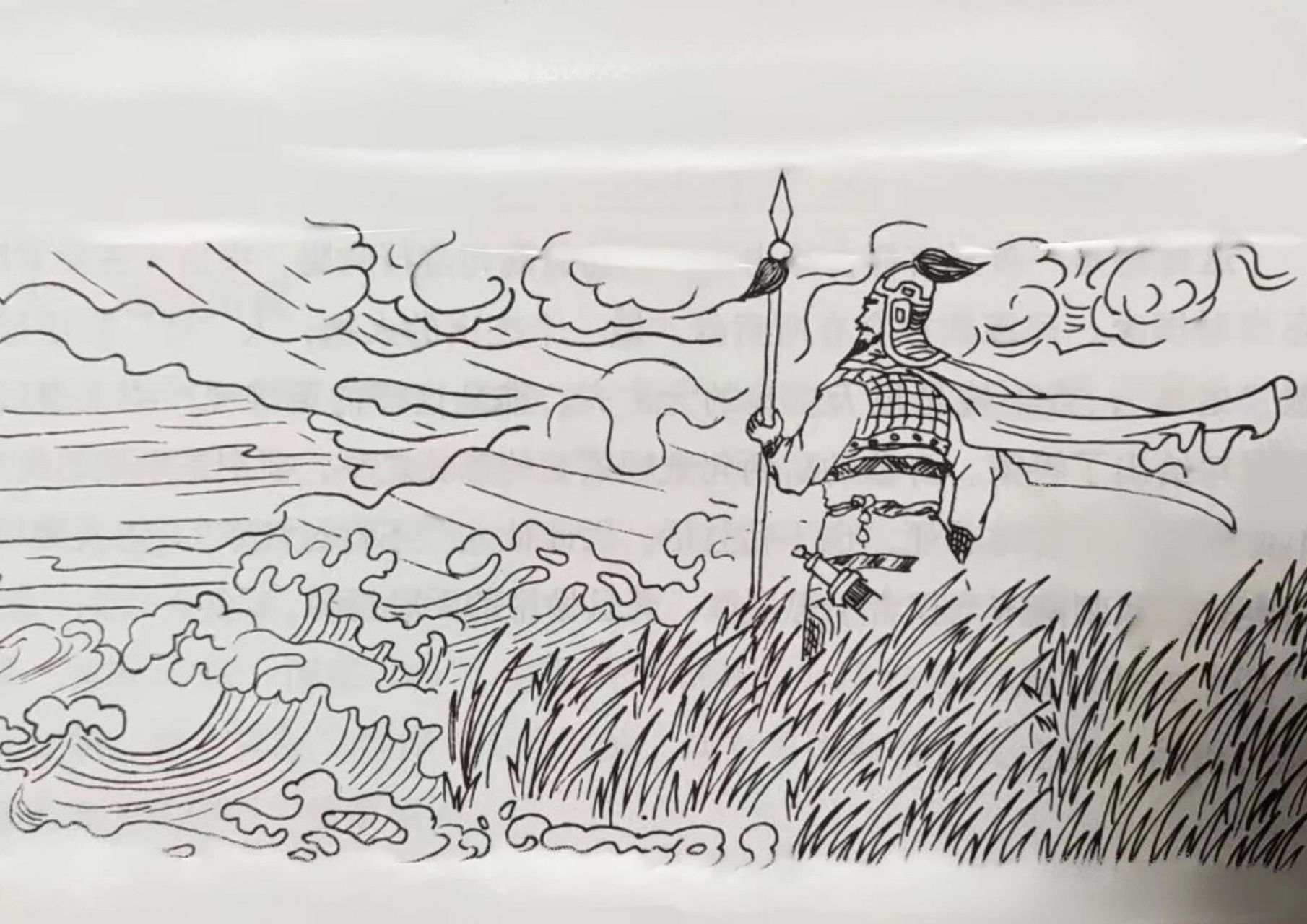 原创手绘古诗词配画—李清照《夏日绝句》      ,画意