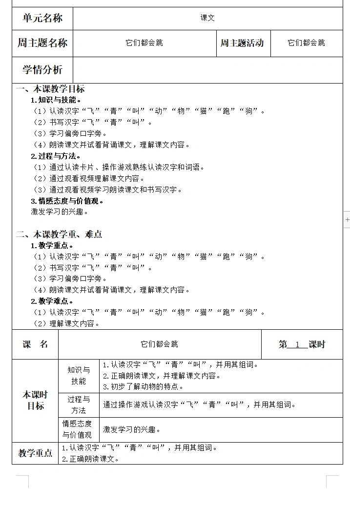 特殊教育教案之生活语文篇