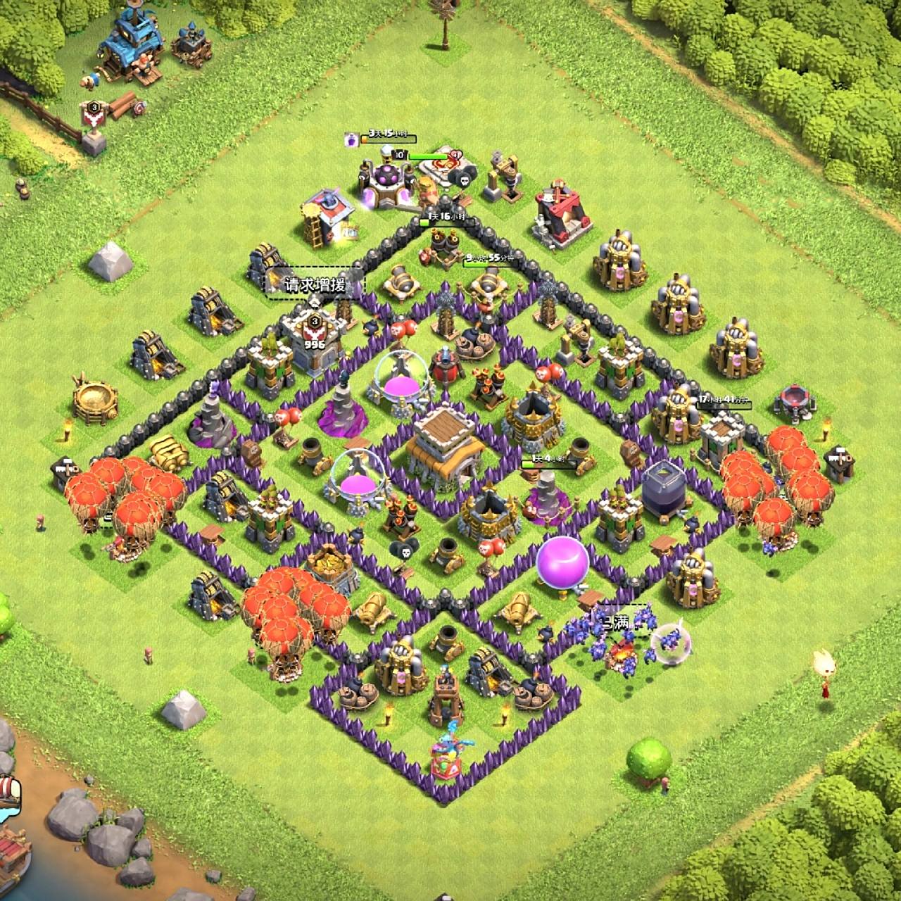 部落冲突8本阵型分享 非流行阵型,按个人逻辑布阵,自己很满意所以留念