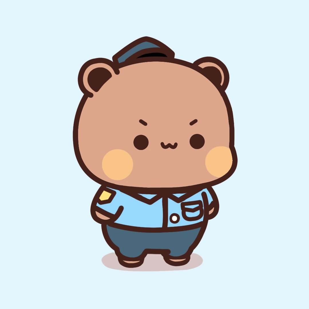 一二布布可爱头像篇④ 我们是小熊保安~爱吃能能饼干? 举起手来!