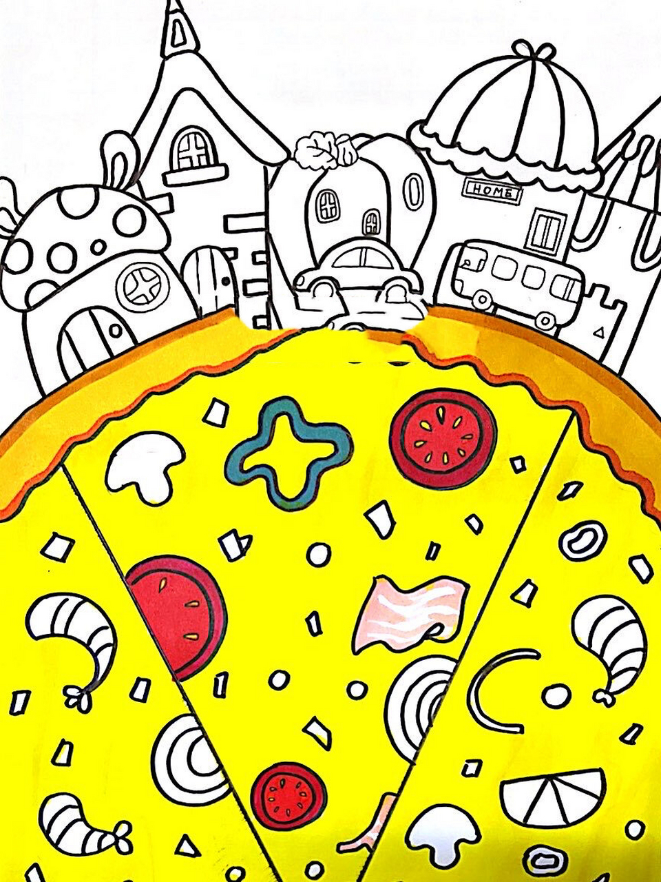 儿童创意绘画73披萨星球