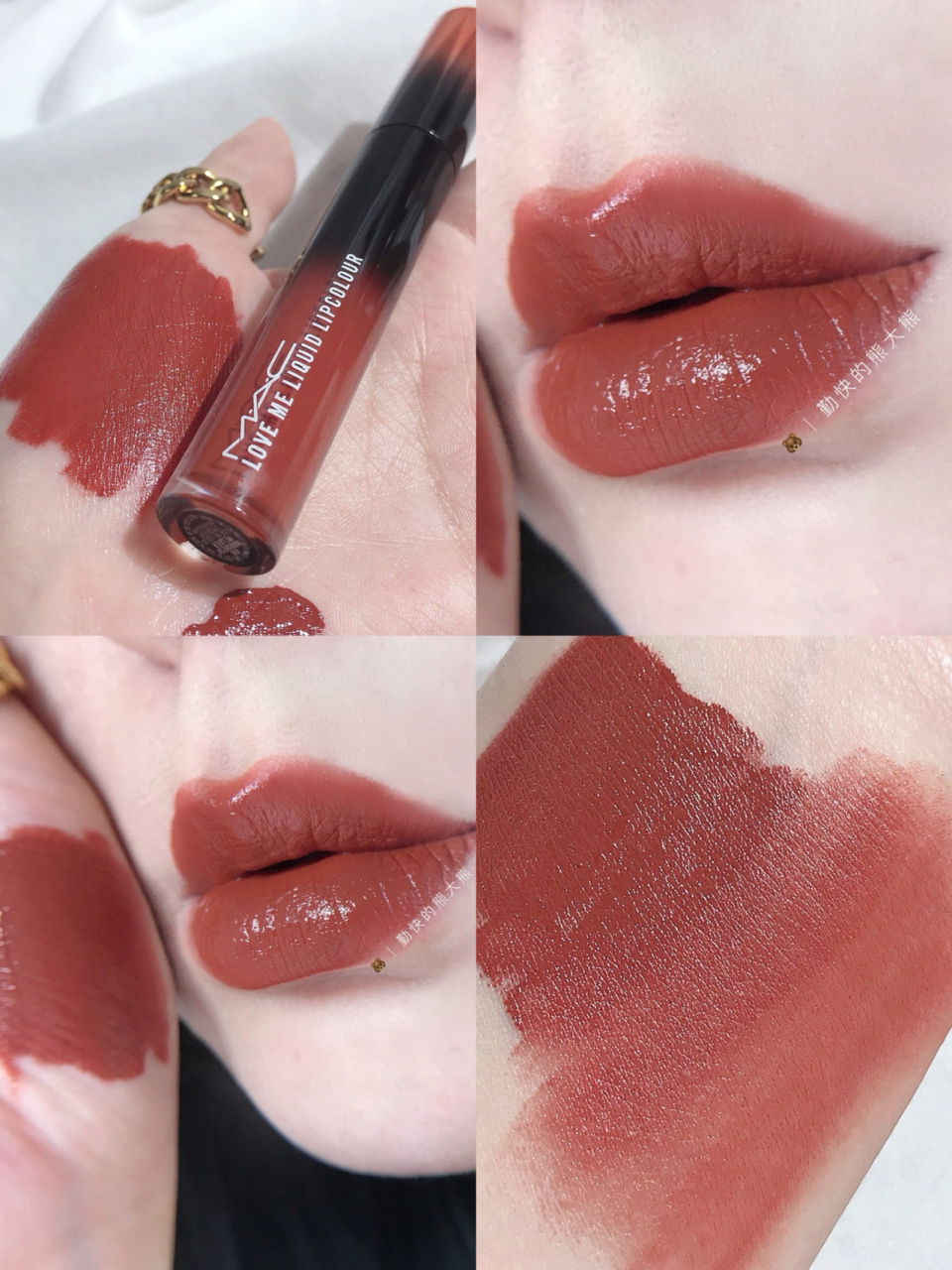 mac渐变唇釉 mac新品唇釉 是漆面的质地 冷酷感橘砖色 这只颜色还挺