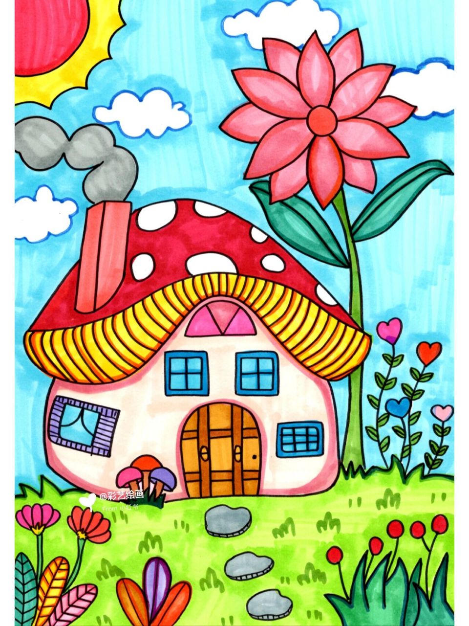 儿童画房子一等奖图片