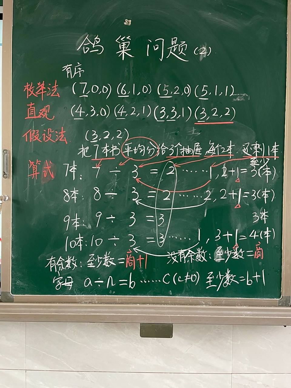 六下数学 鸽巢问题2 板书与书头案