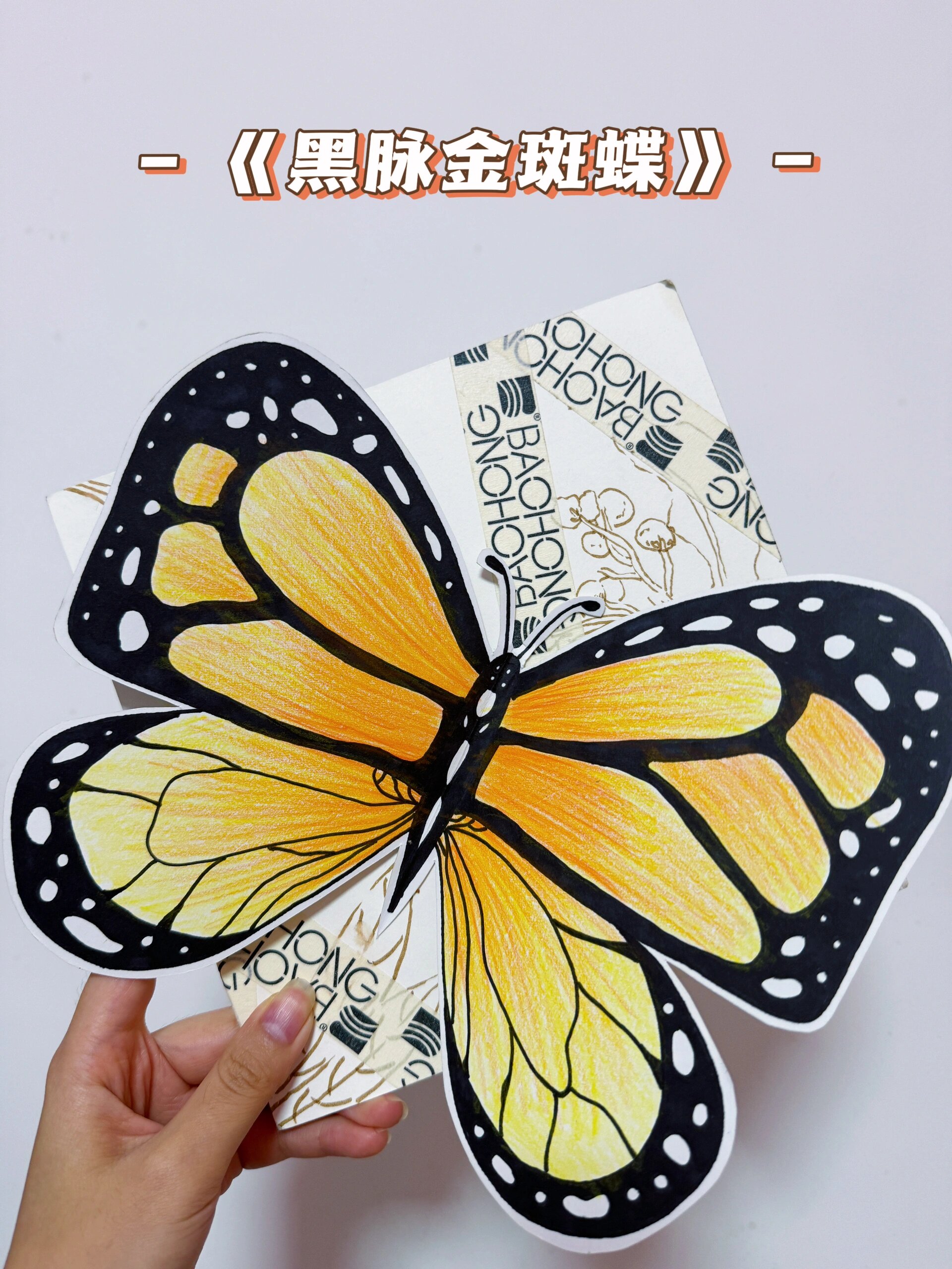 儿童创意美术9015《黑脉金斑蝶》031-2年级 主题:《黑脉金斑蝶