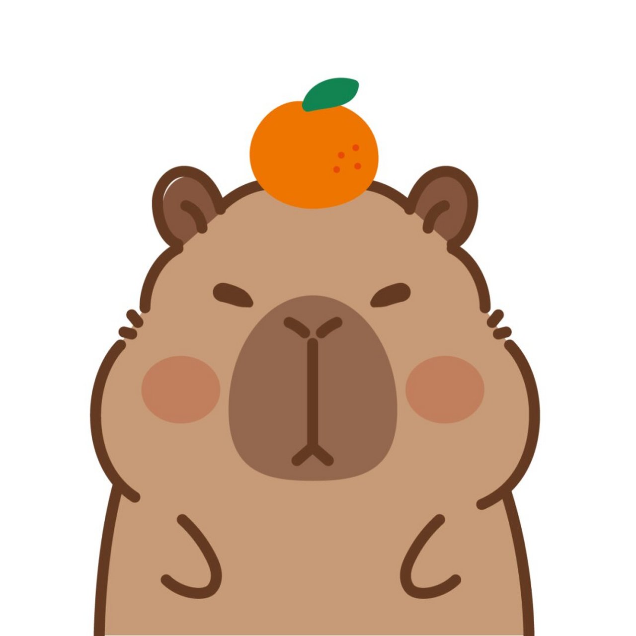 原创|卡皮巴拉水豚鼠ip,卡通形象插画表情包,治愈系ip,元气满满,活泼