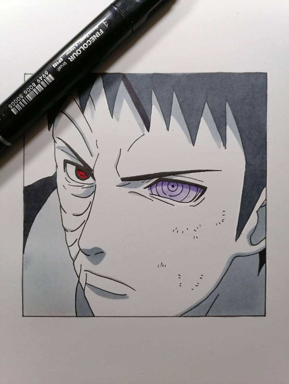 宇智波带土教程 #手绘教程# #火影忍者# #带土