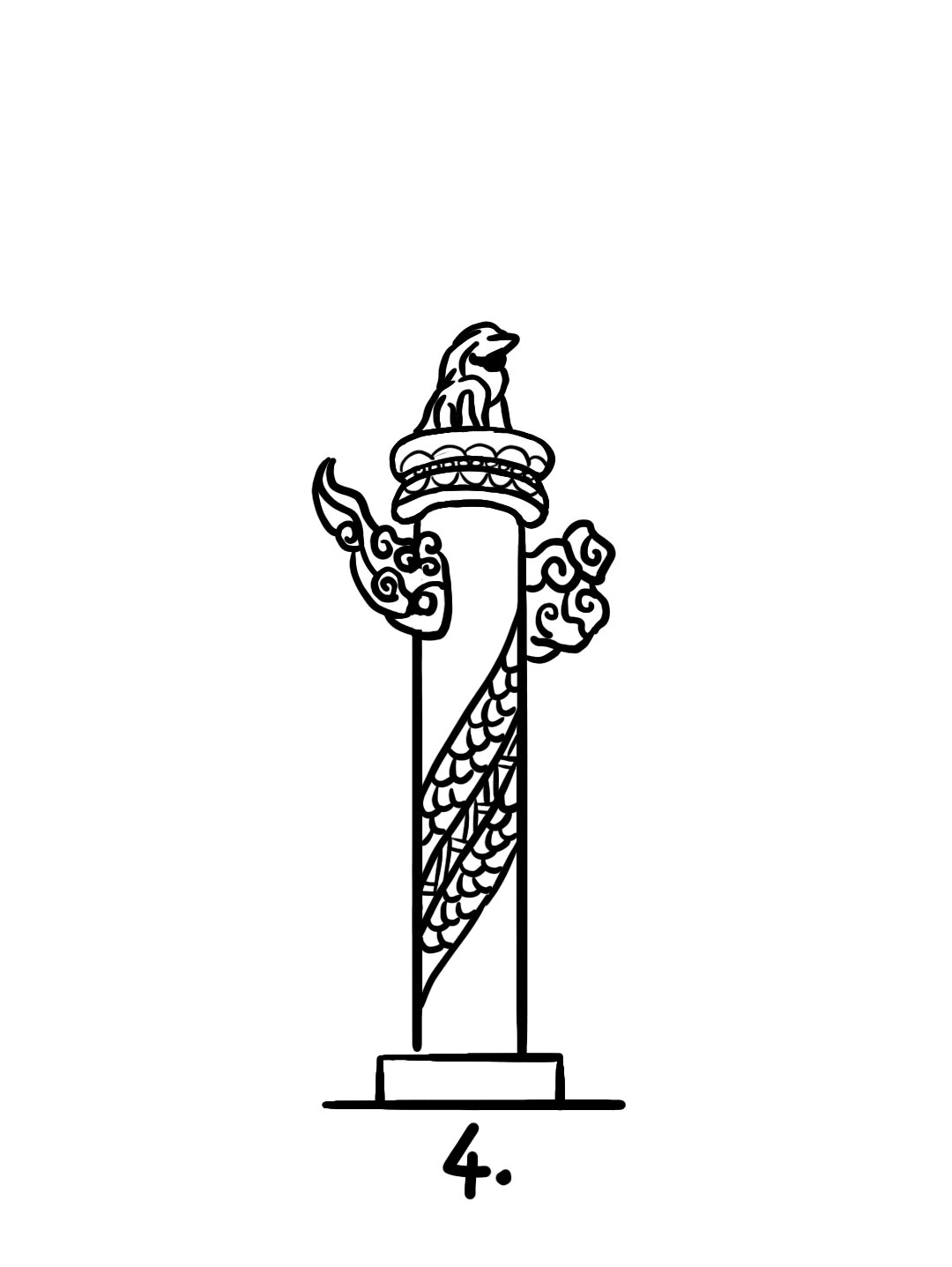 如何画天安门华表?|地标建筑简笔画教程33